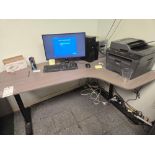 DESK & LENOVO THINKCENTRE COMPUTER