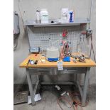 WORK CABINET AND ALL CONTENTS. TESTING AND MEASURING EQUIPMENT