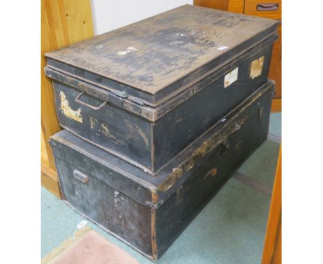 A metal trunk and another trunk (2) Condition Report: Available upon request