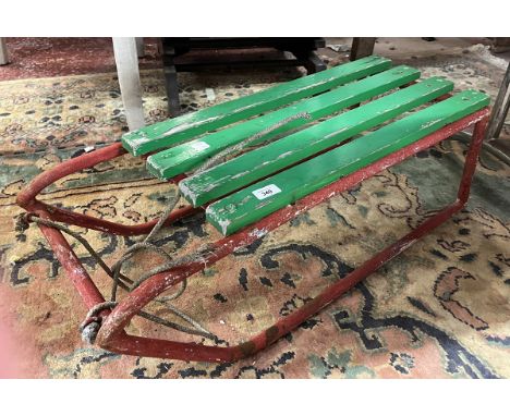 Vintage metal &amp; wooden sledge 