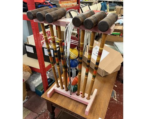 Croquet set with stand