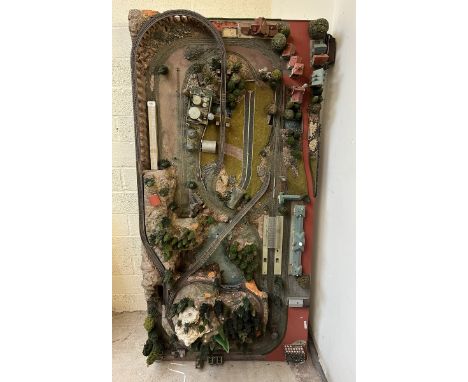 Marklin Z-gauge model railway set diorama. Wired with track but no rolling stock. Complete with transformer&nbsp;- Approx W: 