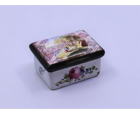 18th century enamel patch box&nbsp;