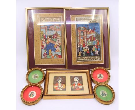 A collection of various Indian portrait miniatures&nbsp;