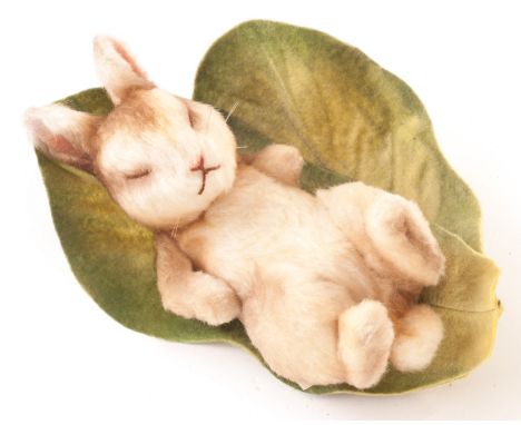 A R. John Wright Dolls Inc. Beatrix Potter Flopsy Bunny, limited edition 340 of 350, sleeping on leaf, in original box with c