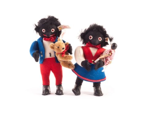 Steiff Limited Edition Golli sets for The Toy Store, Golli G. & Teddi B., 47 of 1500, 1995 - 9in (22.5cm) high; and Molly Gol