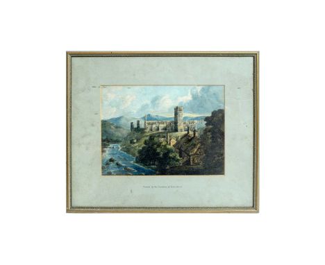 Elizabeth Leveson-Gower, later Duchess of Sutherland (1765-1839)"A Monastery by a River"Attributed and titled to the mount;wa