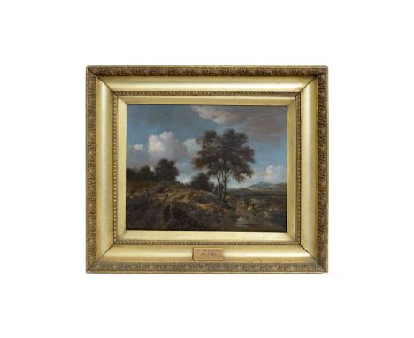 Jan Wijnants (Dutch, circa 1635-1684) From the Prospect of Rosehill,signed, indistinctly titled verso,oil on panel,27 x 34.5c