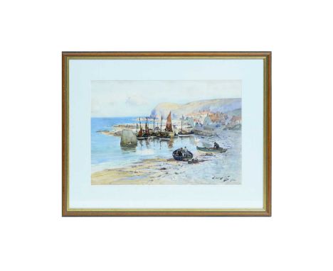 Thomas Swift Hutton(1860-1935)Burnmouth Harbour,signed and dated 1920watercolour,28.5 x 40.5cms, in frame.
