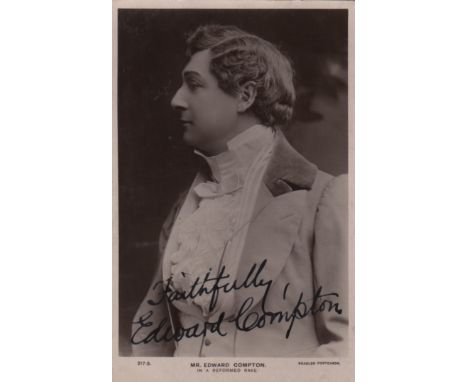 THEATRE: Selection of vintage signed postcard photographs by various Edwardian stage actors including Edward Compton, Charles