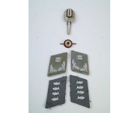 A pair of German Third Reich Heer State Forestry Service Reviertorester collar tabs together with a pair of Heer State Forest