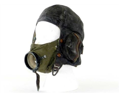 A British Second World War R.A.F Flying Helmet by Frank Bryan LTD London &amp; Worcester dated 1938, with A.M stamp to the in