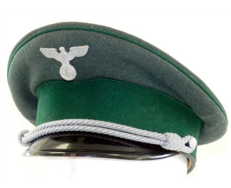 A German Third Reich Forestry Officer's visor cap by Simon &amp; Leonhardt - Hannover ( Forstmeister ) constructed of thick w