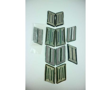German Third Reich collar tabs comprising pair of Army Administrative Official with green branch of service stripes mounted o
