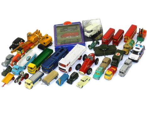 Shuco, Dinky, Matchbox and Corgi Vintage Vehicles, including Schuco (US Zone of Germany) red 1070 Grand Prix Racer tinplate r