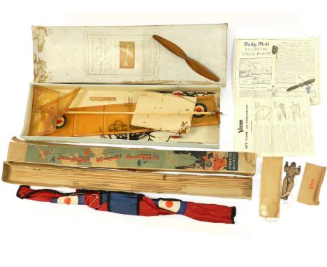 Pre-war Vintage Model Aeroplanes: The Warneford Tractor Model Aeroplane; “Demon”, built-up wooden wings, fin and tailplane wi