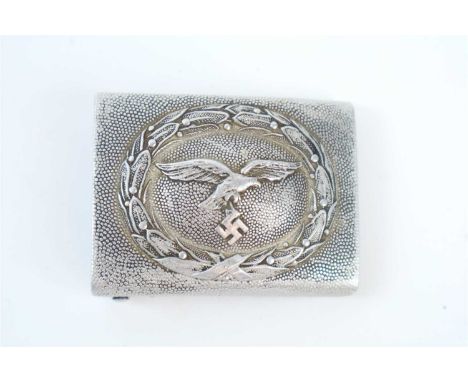 A German Third Reich 1938 Pattern Luftwaffe Enlisted Man’s belt buckle by Freidrich Keller &amp; Published constructed of mol