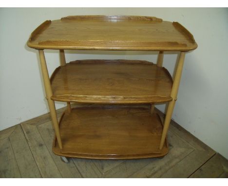 Ercol light elm tea trolley (72cm x 47cm x 77cm)