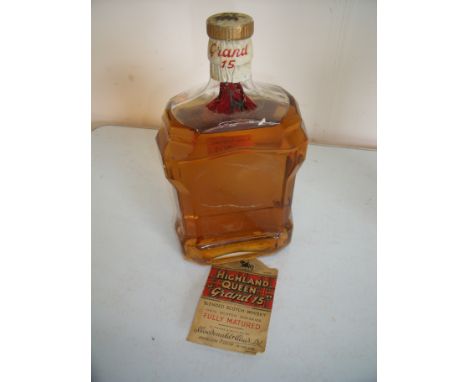 Sealed and unopened bottle of Highland Queen Grand 15 Blended Scotch Whisky 70% proof 