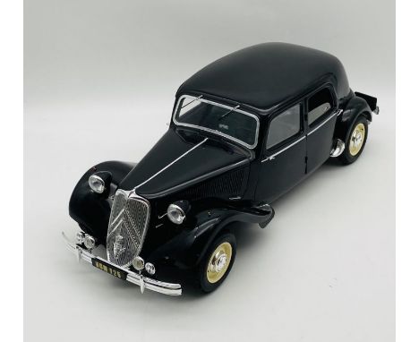 An unboxed Citroen 15 Six "Traction Avant" (1:8 scale) plastic car model in black