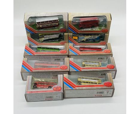 A collection of ten boxed Gilbow Exclusive First Editions die-cast buses/coaches (1:76 scale) including DSM signle door Londo