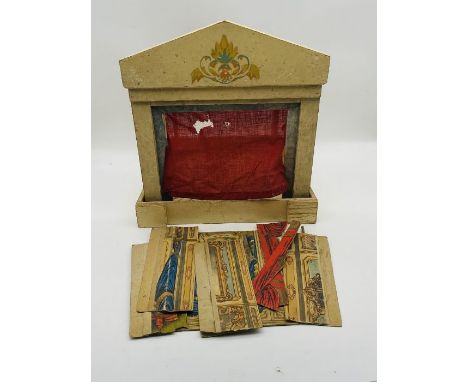 A vintage wooden children's puppet theatre