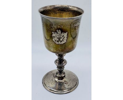 A hallmarked silver goblet  "To commemorate the 600th Anniversary of the granting of the first letters to The Girdlers Compan