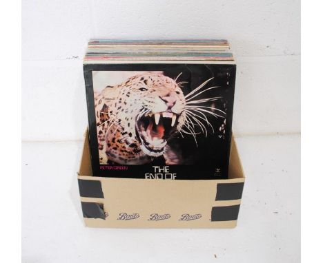A collection of 12" vinyl records including Peter Green, Dave Berry, Wishbone Ash, the Lovin' Spoonful, Adrian Wagner, Robin 