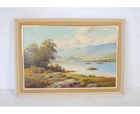 A framed oil on canvas of a landscape scene, signed 'W M Gregor' - 63cm x 88cm