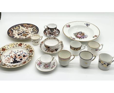 A collection of antique Royal Crown Derby including botanical pattern dish, King's Imari plate, a number of hand painted tea 