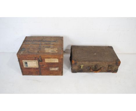 A lead lined wooden trunk named to 'Lt. Col. J. M. Brickman, 2/20th Burma Rifles' with Blue Funnel Line sticker along with a 
