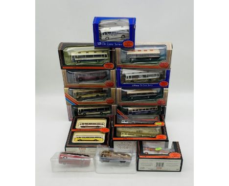 A collection of boxed Gilbow Exclusive First Editions die-cast buses/coaches including a Bristol Panorama Elite Southern Nati