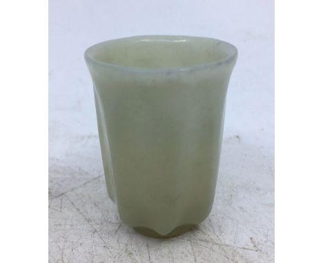 A small Chinese jade cup, height 5cm.Condition note: In very good overall condition, no issues, further images added.