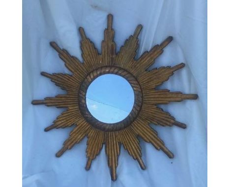 A 20th cent Sunburst mirror , crack to glass and other mirrors&nbsp;