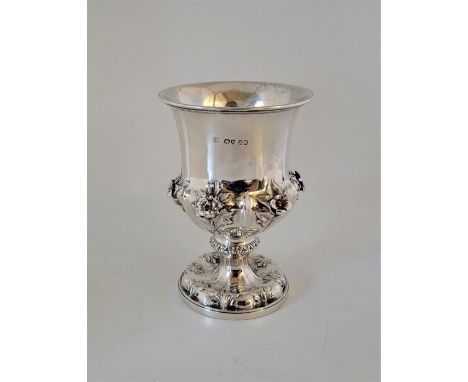 A William IV silver goblet, by Edward, Edward Junior, John &amp; William Barnard, London 1836, having bell form bowl repousse