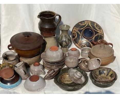 A collection of studio pottery to include david leach and st ives Image and a box of further items as in pictures 