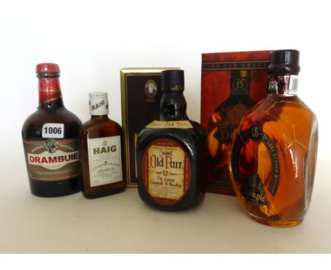 4 various bottles of Whisky, 1x Grand Old Parr 12yr old Delux Scotch with box 43% 75cl, 1x The Original Dimple 15yr old Delux