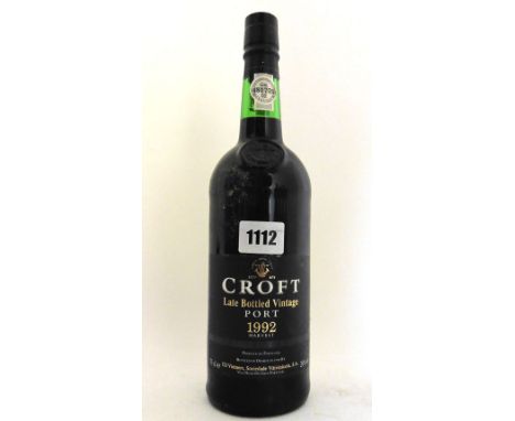 A bottle of Croft Late Bottled Vintage Port 1992 Harvest bottled in 1998 20% 75cl