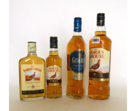 4 various bottles Whisky, 1x Grant's Cask Edition's Ale Cask Finish No.1 Scotch 40% 70cl, 3x The Famous Grouse finest Scotch 