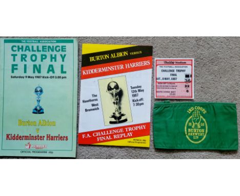 1987 TROPHY FINAL BURTON ALBION V KIDDERMINSTER HARRIERS MEMORABILIA&nbsp;
Programmes for game at Wembley &amp; replay at Wes