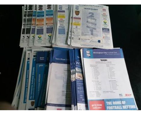 BIRMINGHAM CITY OFFICIAL FIRST TEAM TEAMSHEETS X 80
From 1999 to 2006