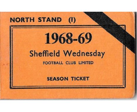 1968-69 SHEFFIELD WEDNESDAY SEASON TICKET BOOK
Good condition