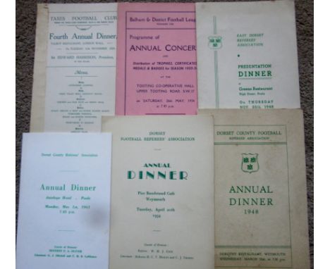 VINTAGE FOOTBALL MENU'S 1920'S TO 1960'S X 11