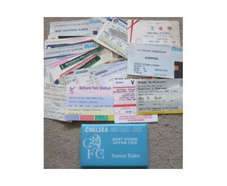 CHELSEA HOME &amp; AWAY MATCH TICKETS X 75 + 1998-99 SEASON TICKET
1980's onwards some with match day folds