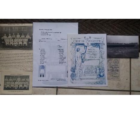 HUDDERSFIELD V PRESTON 1922 FA CUP FINAL AT CHELSEA REPRINT PROGRAMME &amp; TICKET + 3 PICTURES