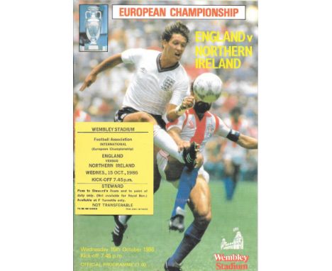 1986 ENGLAND V NORTHERN IRELAND PROGRAMME &amp; RARE STEWARDS TICKET
Both good condition