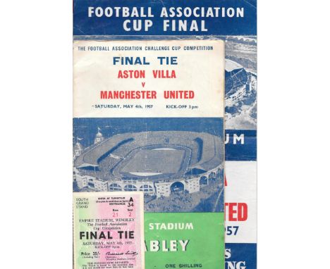 1957 FA CUP FINAL ASTON VILLA V MANCHESTER UNITED PROGRAMME, TICKET &amp; SONG SHEET
Programme - Fold and a couple of small t