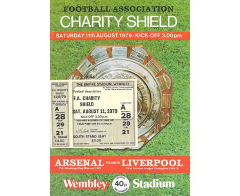 1979 CHARITY SHIELD ARSENAL V LIVERPOOL PROGRAMME &amp; UNUSED TICKET
Both good condition