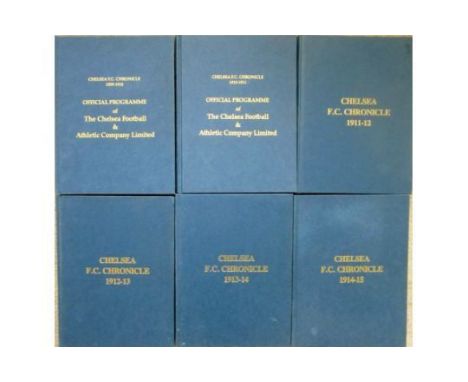 CHELSEA - LIMITED EDITION FACSIMILE BOUND VOLUMES X 6 ( 1909-10 TO 1914-15 )
Nice items that have facsimilie copies of all th