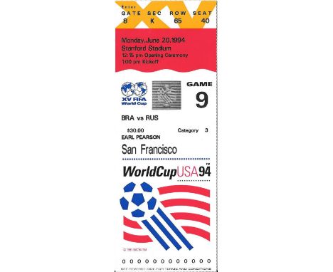 1994 WORLD CUP RUSSIA V BRAZIL TICKET
Good condition